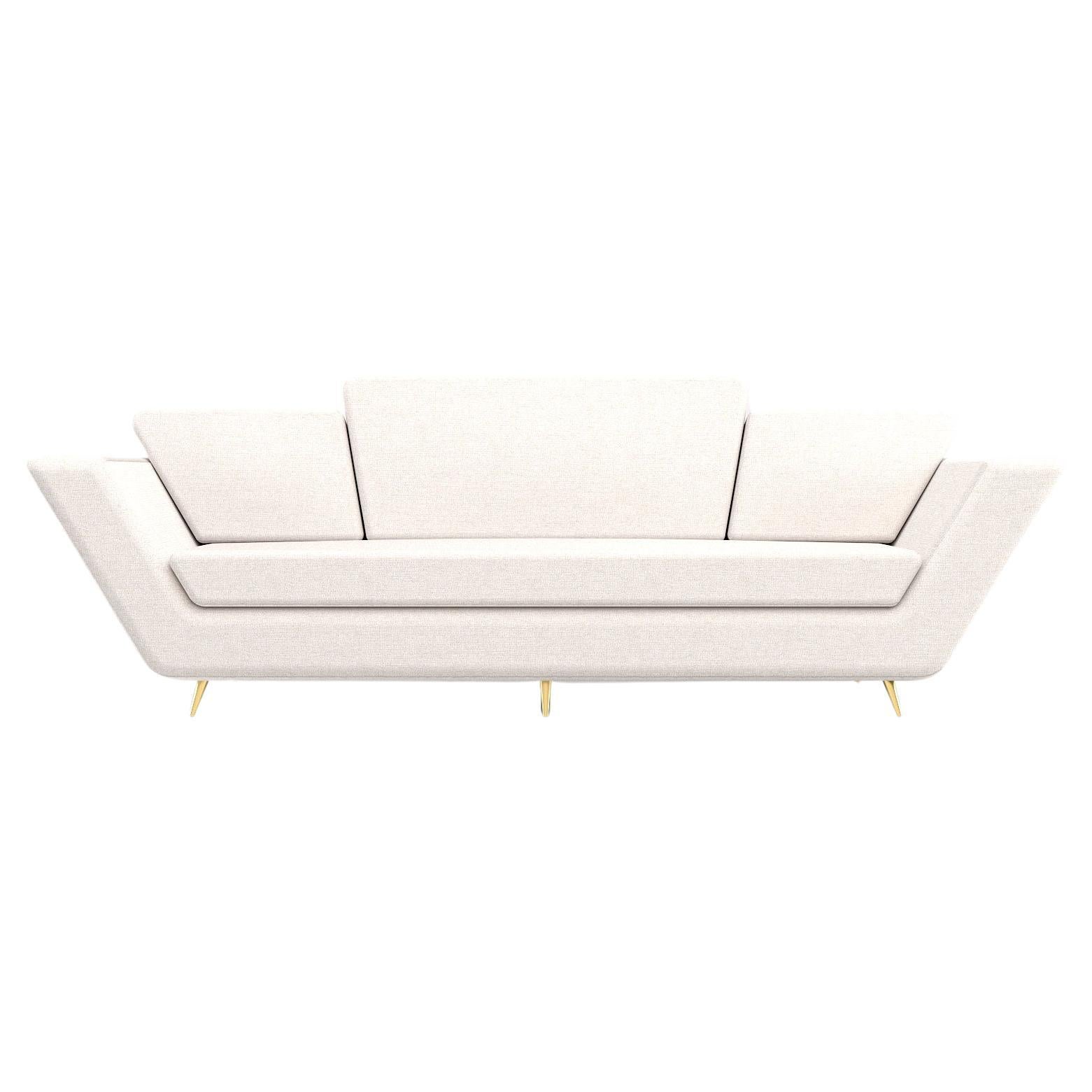 Divano Empire a 3 posti - Divano moderno artigianale con gambe in ottone