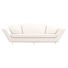 Empire 3 Seat Sofa - Handcrafted Modern Art Deco Sofa with Brass Legs