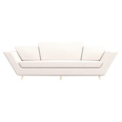 Empire 3 Seat Sofa - Handcrafted Modern Sofa with Brass Legs