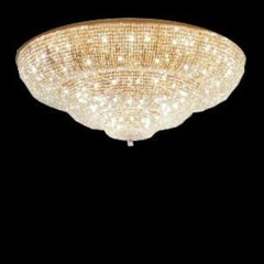 Empire 36 Lights Flush Mount in Gold Plate and Full Cut Crystal by Aggiolight