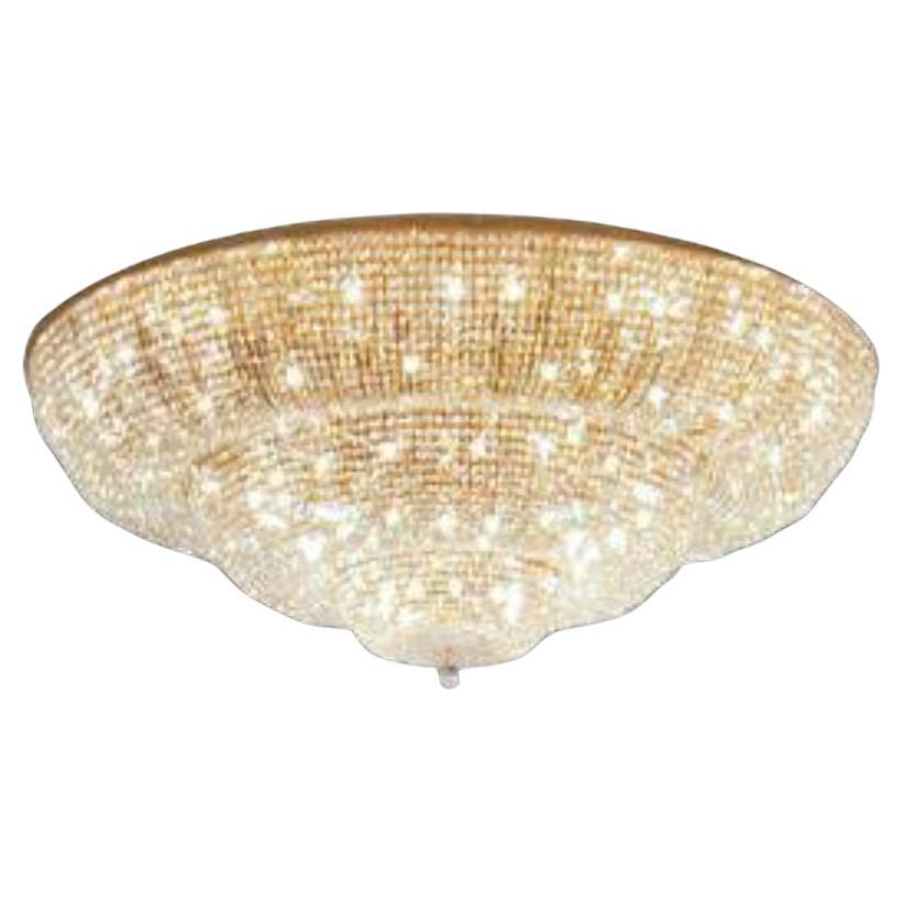 Empire 36 Lichter Flush Mount aus vergoldetem Stahl und geschliffenem Kristall von Aggiolight