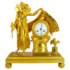 A French Empire Clock of the Roman Goddess Aurora Announcing a New Day