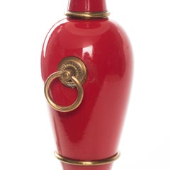 Empire Amphora Lamp in Enameled and Gilt Bronze