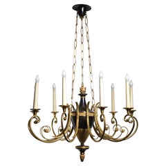 Empire Used Chandelier Gilt Bronze and Oxidized 9 light early 20th century