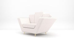 Empire Armchair - Handcrafted Modern Art Deco Armchair with Brass Legs