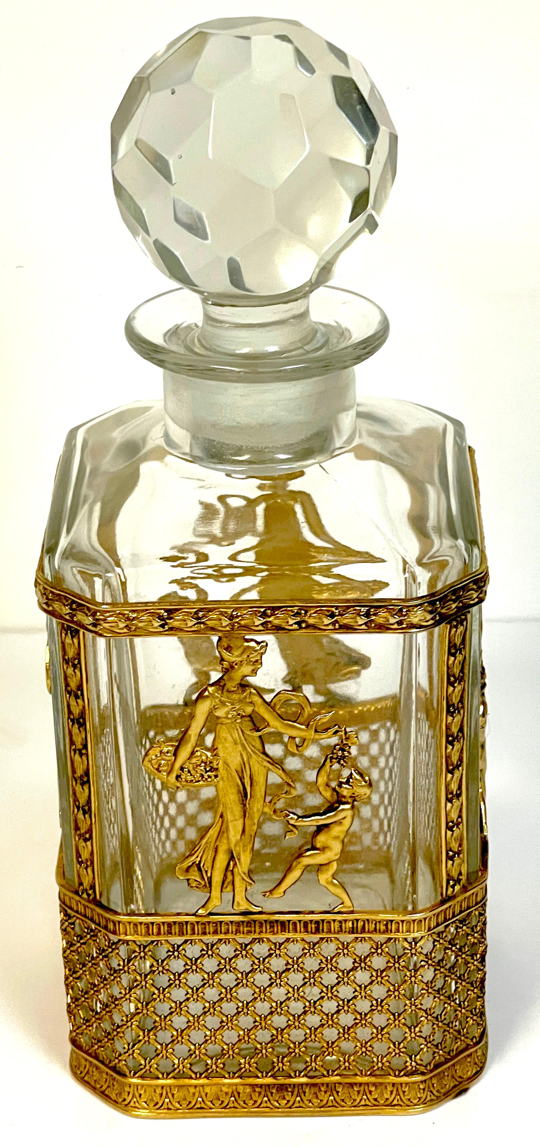 Empire Baccarat Style Ormolu Mounted Decanter For Sale 4