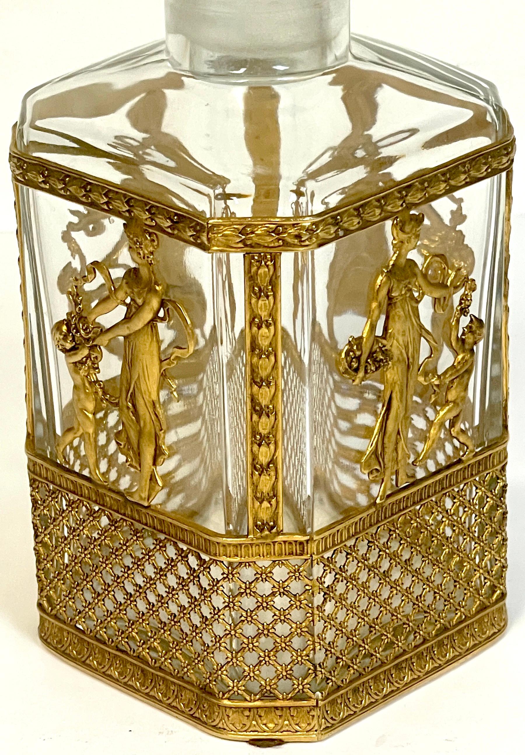 Néo-empire Carafe de style Baccarat de style Empire montée en bronze doré en vente