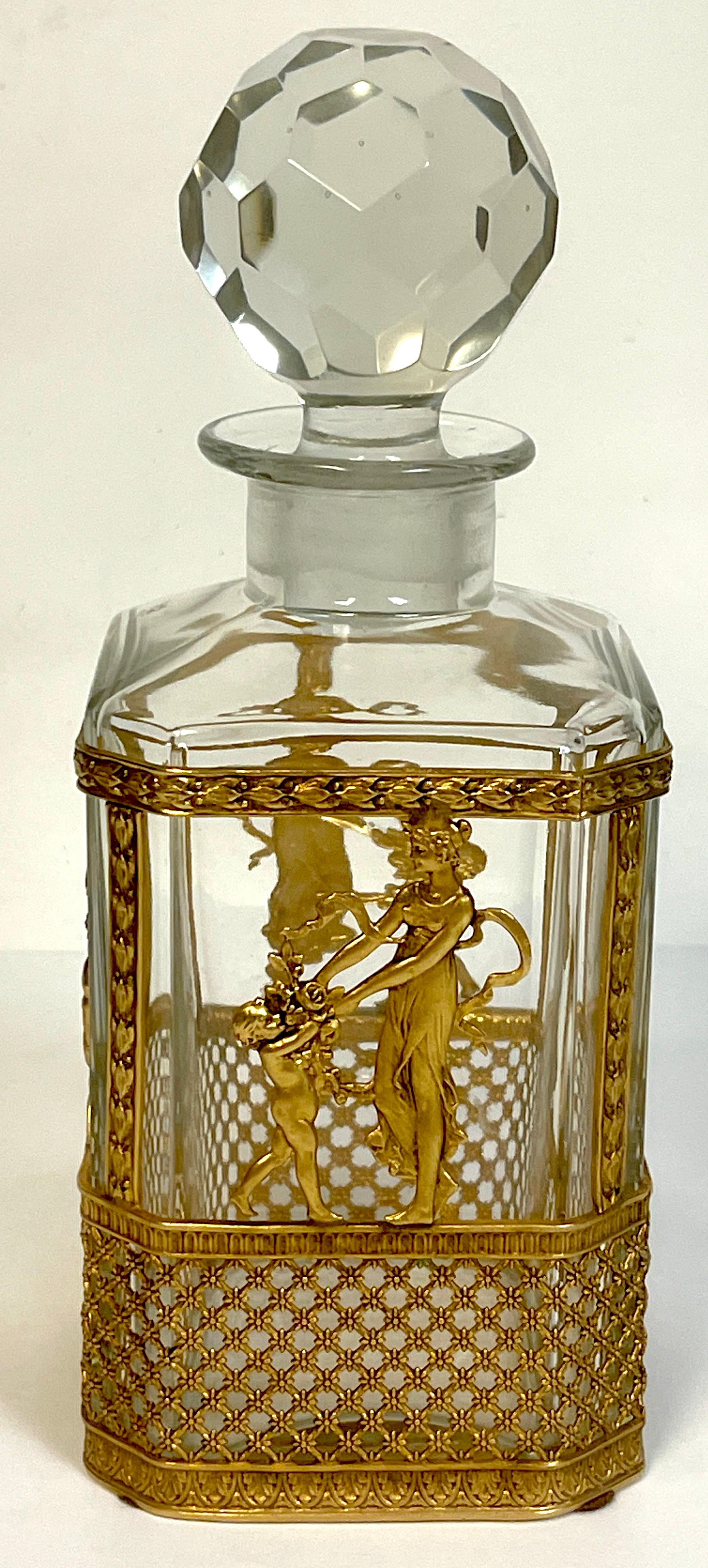 XIXe siècle Carafe de style Baccarat de style Empire montée en bronze doré en vente
