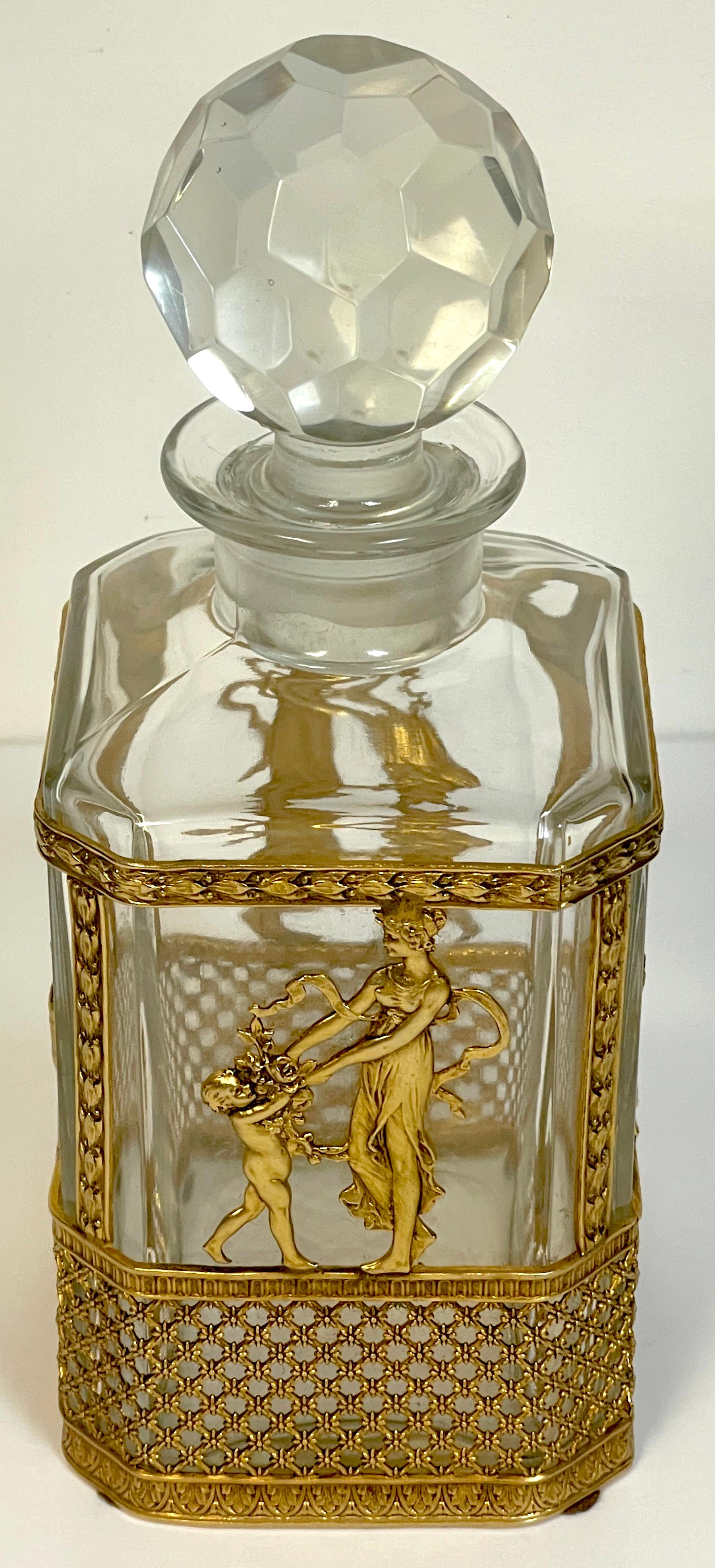 Empire Baccarat Style Ormolu Mounted Decanter For Sale 1