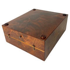Empire Backgammon Games Box in Mahogany with Pieces, early 19th Century
