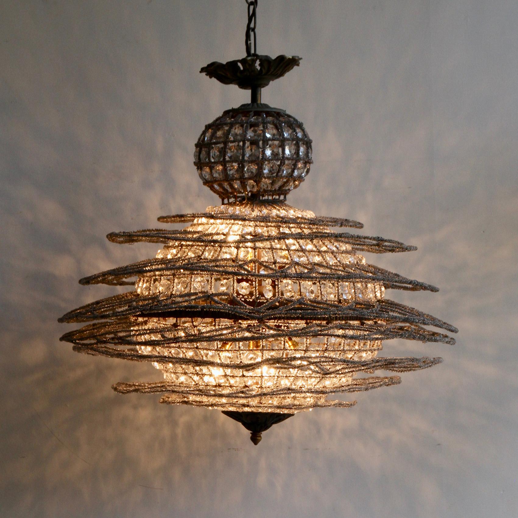 Empire Balloon Style Globe Chandelier In Fair Condition In Stockport, GB