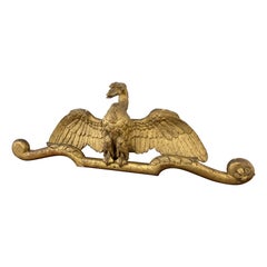 Empire Bed Canopy in Gilt Sculpted Wood, Early 19th Century