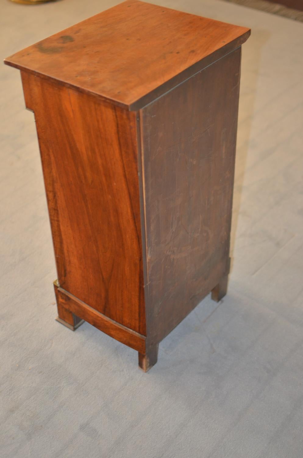 Empire Bedside Table in Light Walnut of French Origin Dated 1840 10