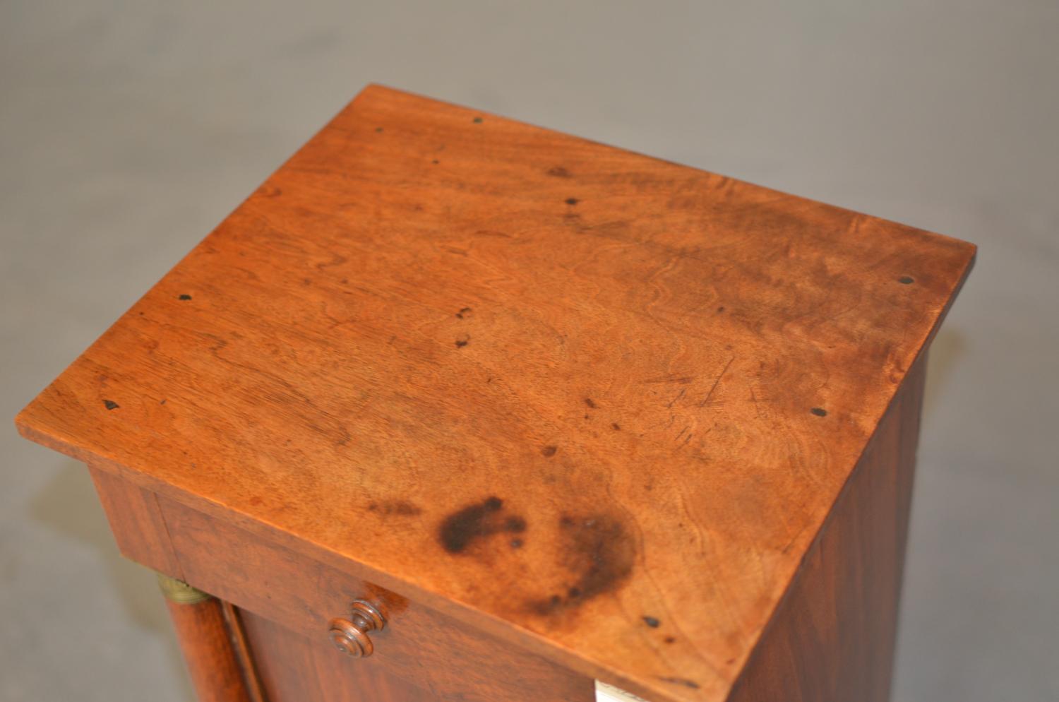 Empire Bedside Table in Light Walnut of French Origin Dated 1840 2