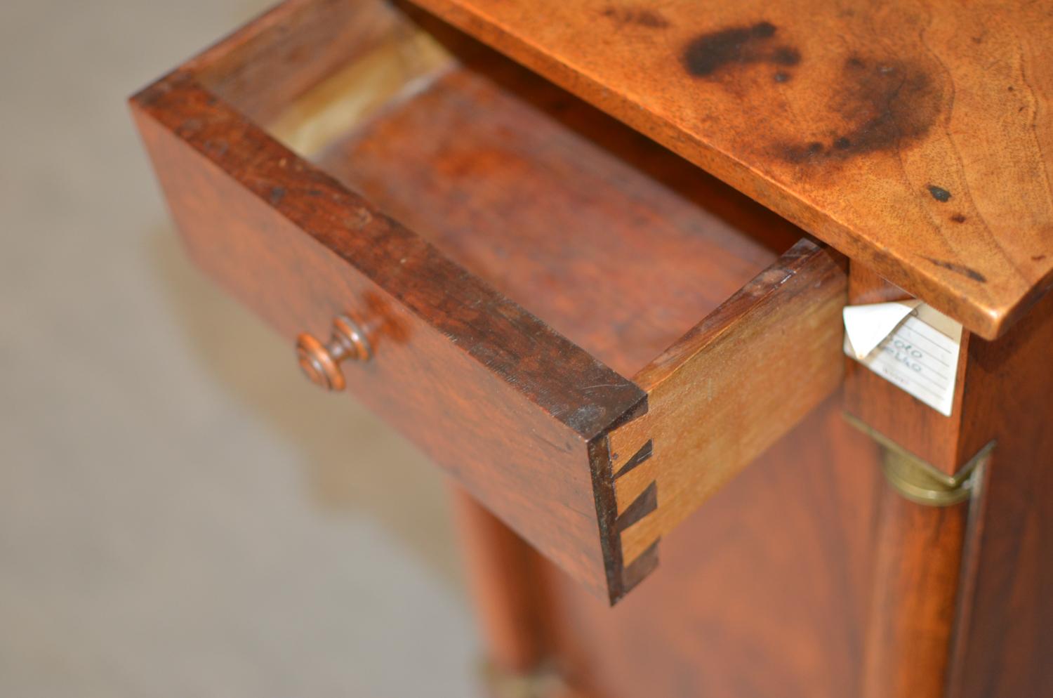 Empire Bedside Table in Light Walnut of French Origin Dated 1840 3