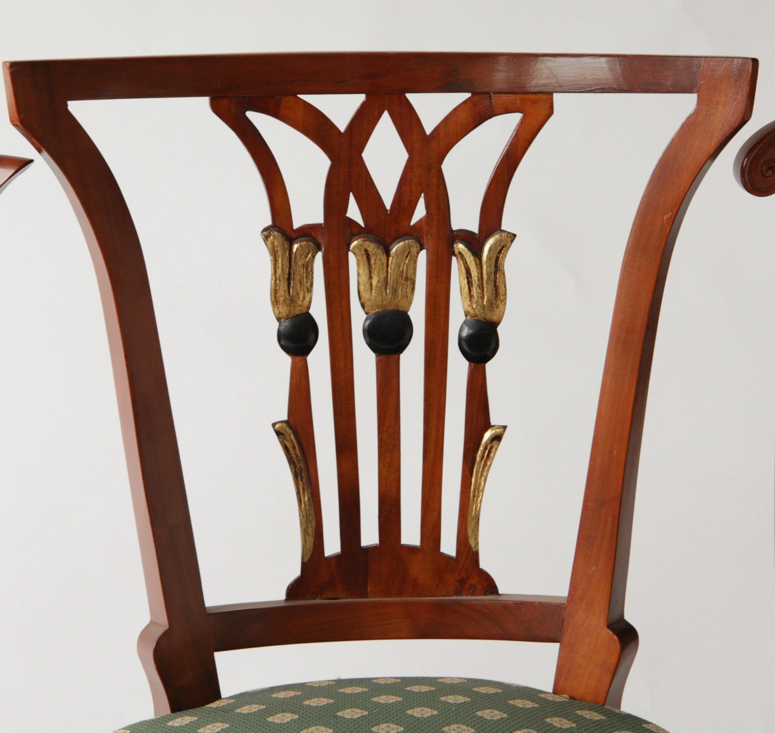 Empire Biedermeier Unique Eclectic Set, 8 Dining Chairs Each in Different Design 3