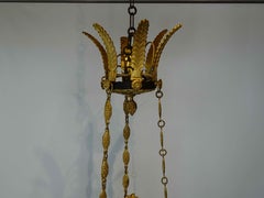 Empire Black and Gilt Bronze Chandelier by Millet, France 19th Century