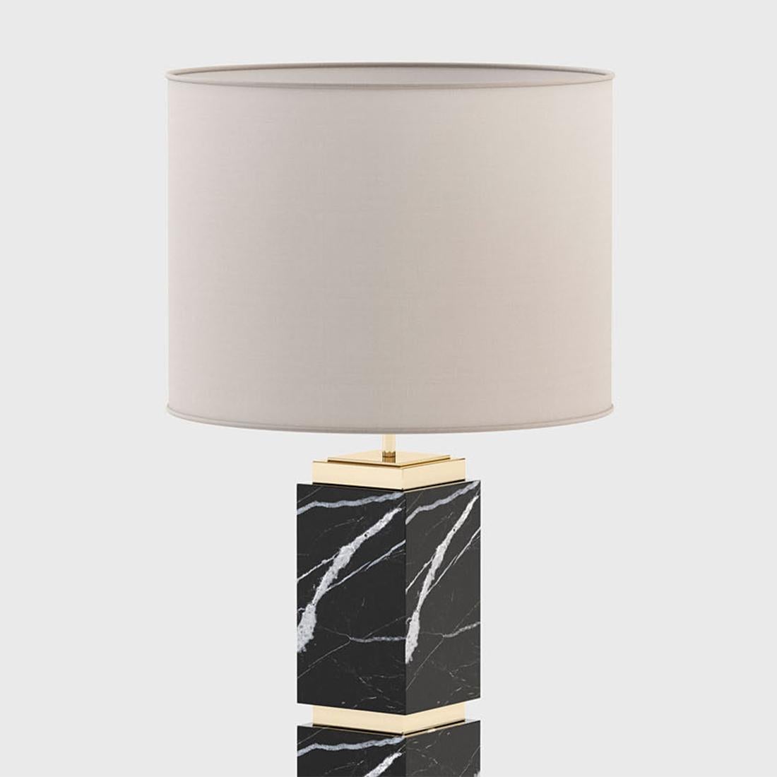 Espagnol Lampe de table Empire en marbre noir en vente