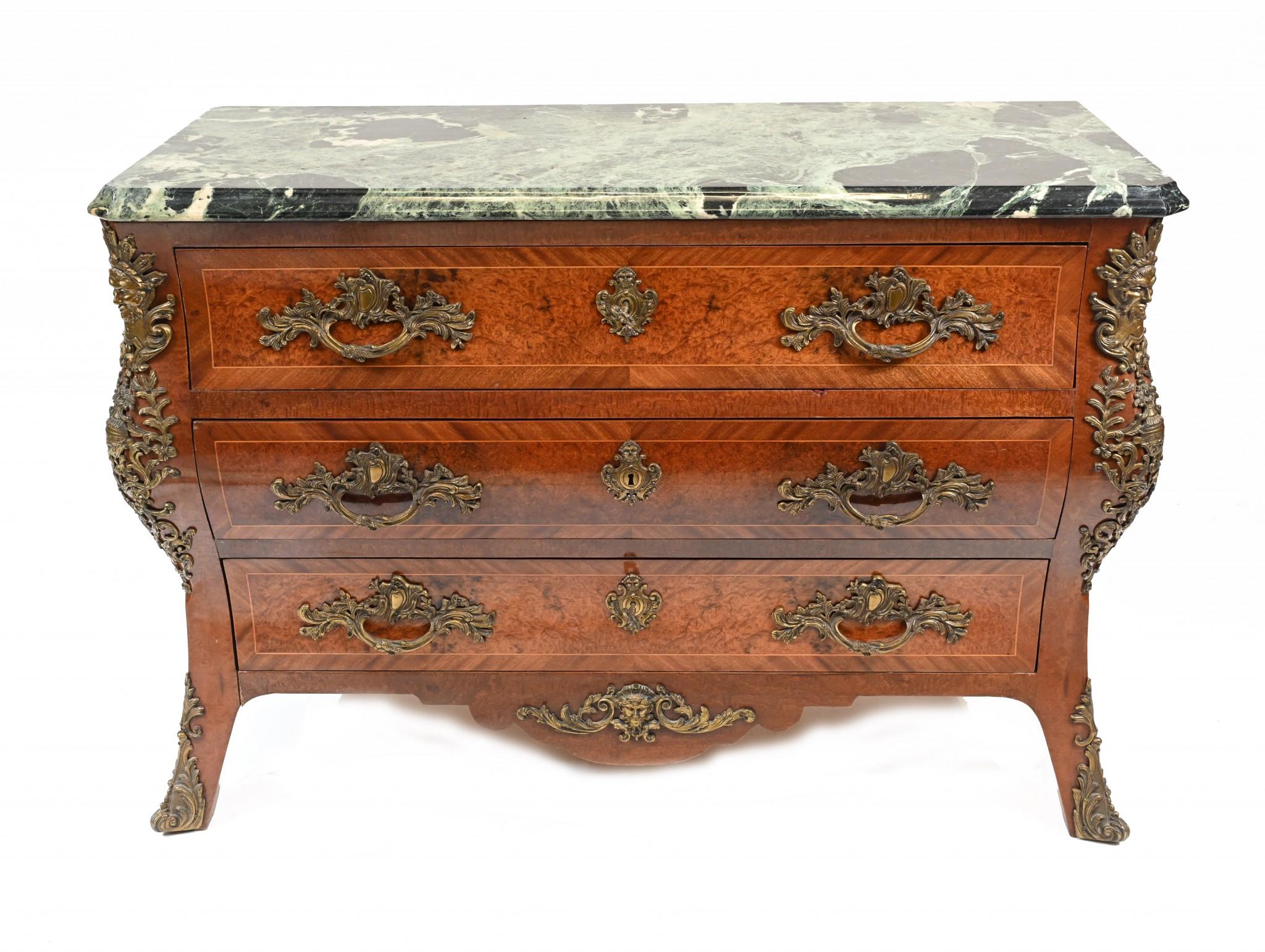 Empire Bombe Commode French Antique Chest Drawers, 1880 2