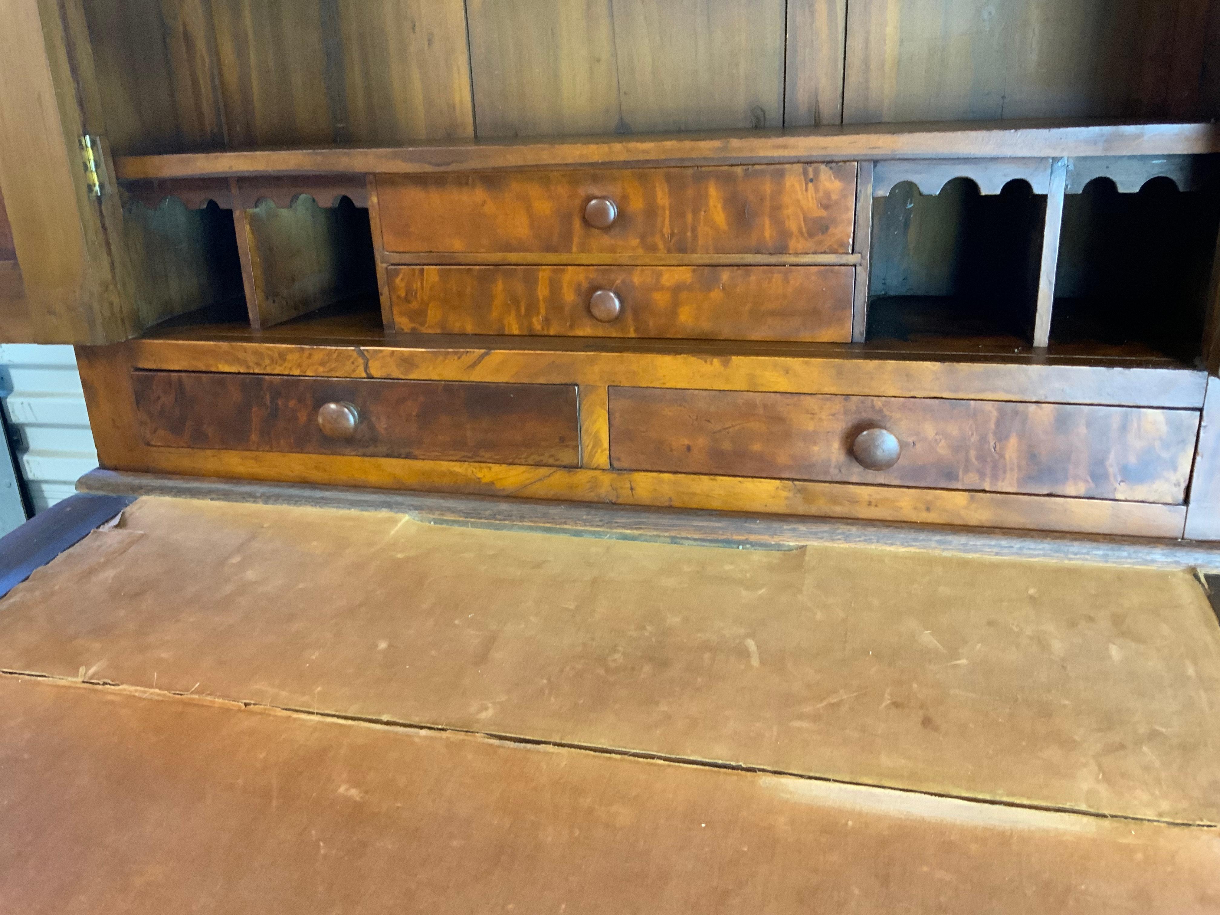 Mahogany Empire Bookcase Secretary