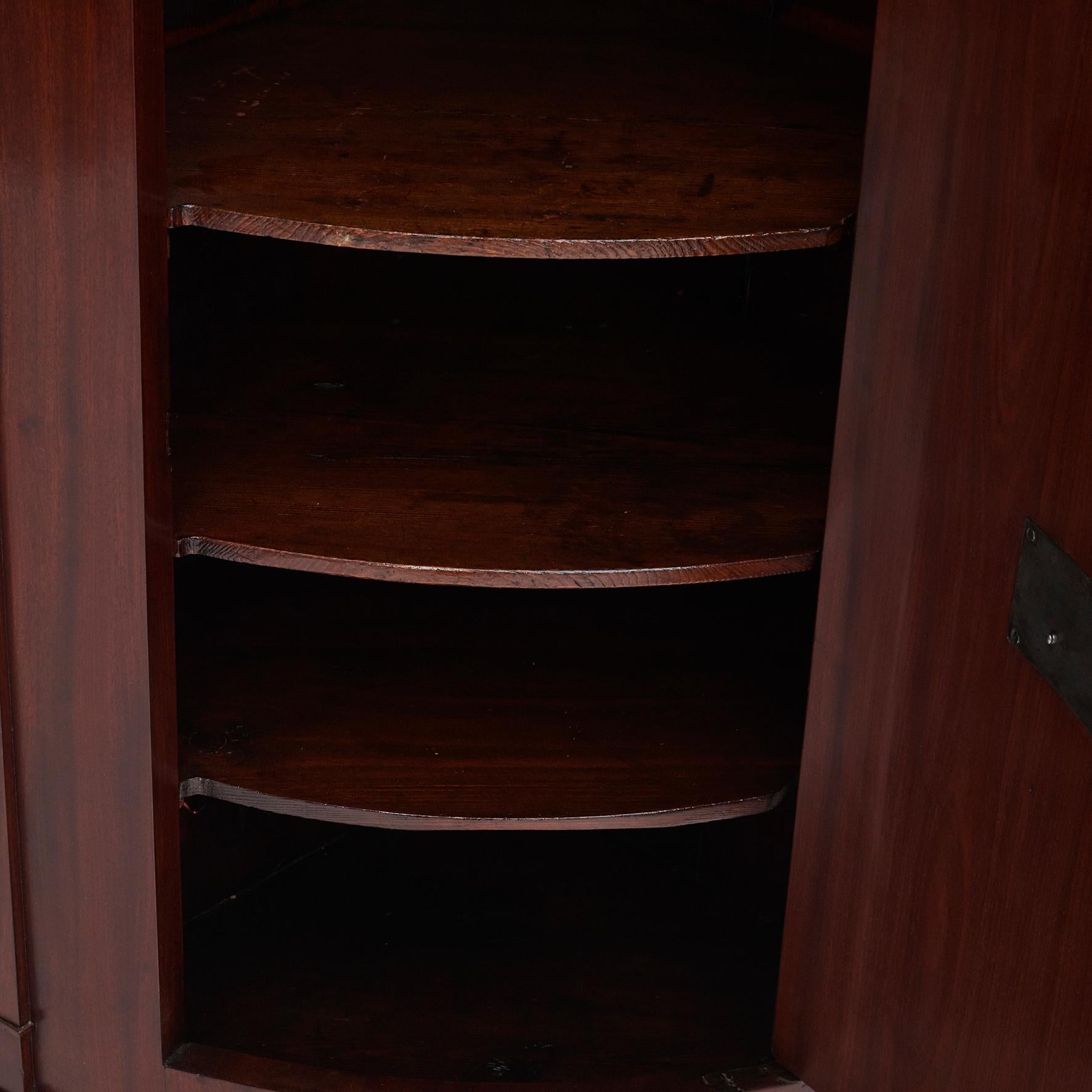 Mahogany Empire Bow Front Corner Cabinet For Sale 4