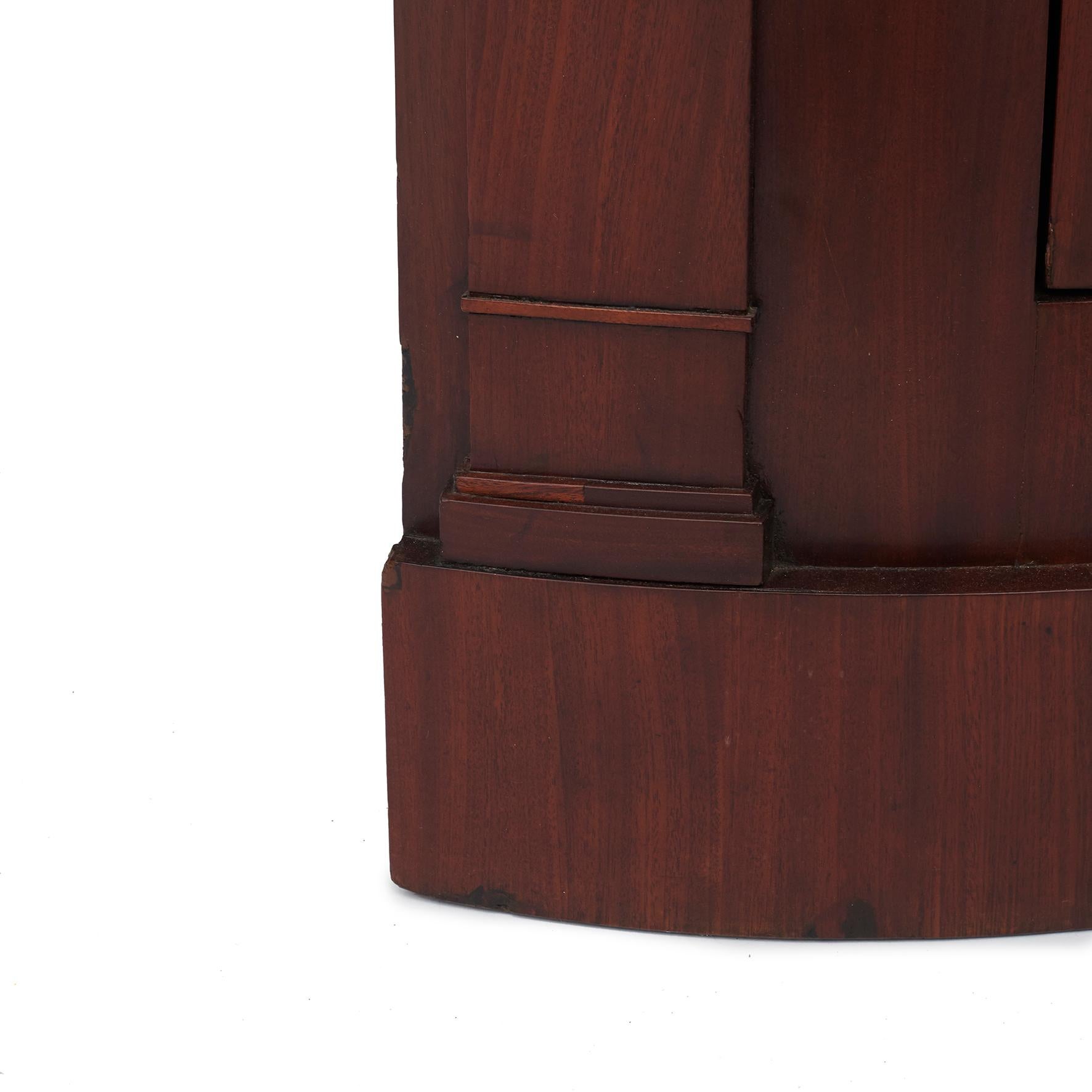 Mahogany Empire Bow Front Corner Cabinet For Sale 1