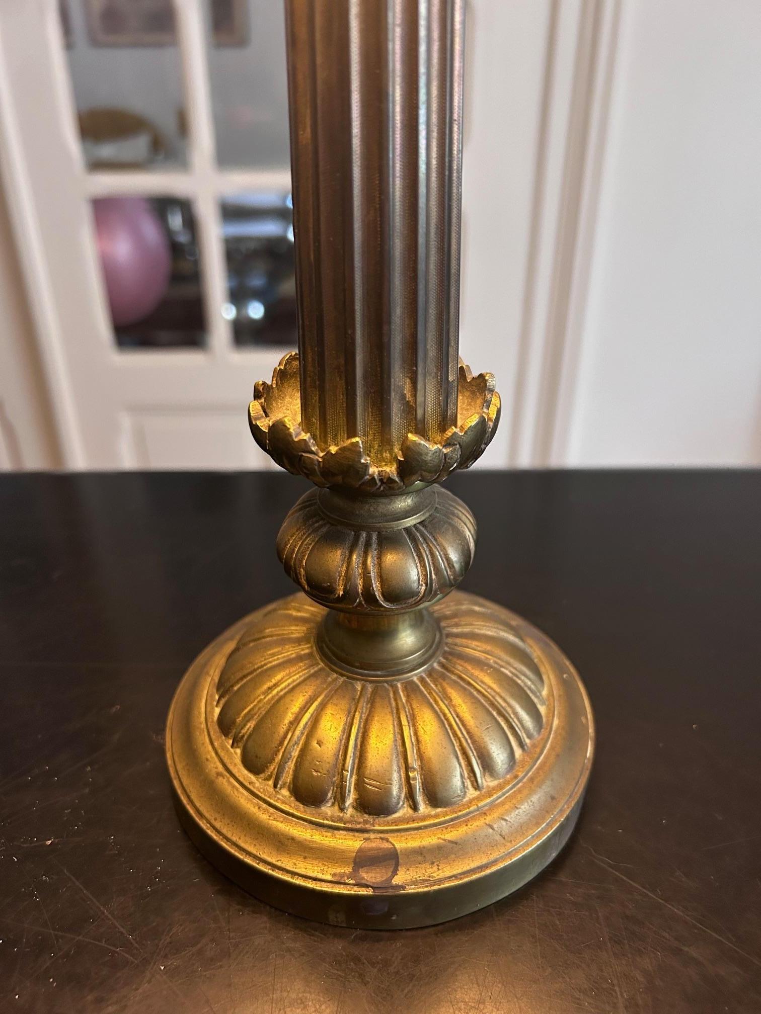 empire brass column lamp  For Sale 3