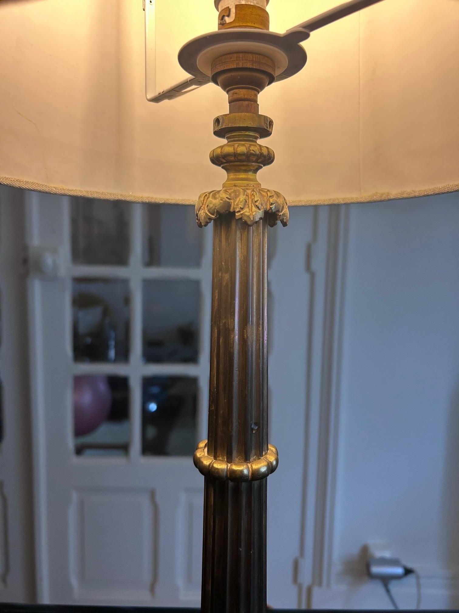 empire brass column lamp  For Sale 2