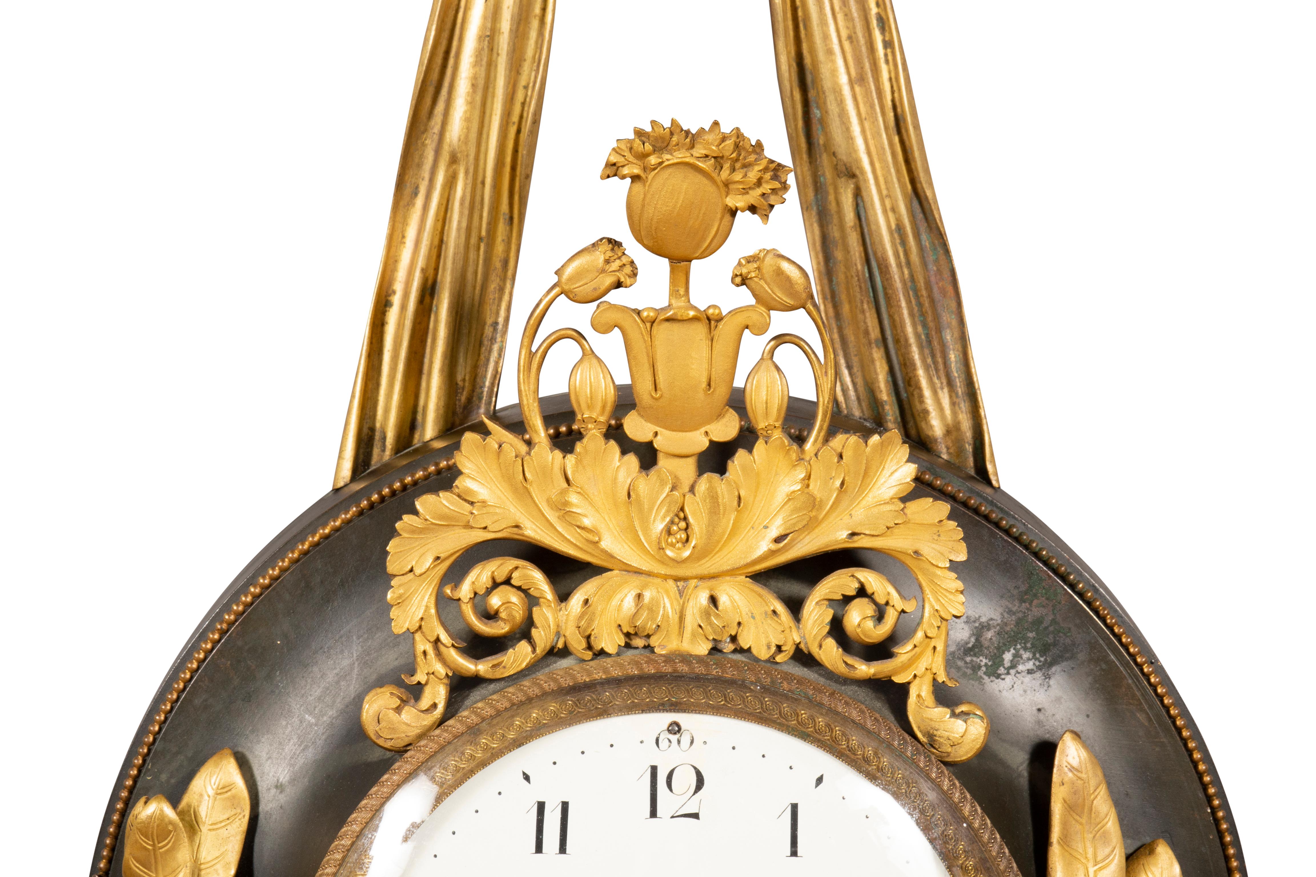 Empire Bronze and Ormolu Cartel Clock by Bailly, Paris For Sale 1