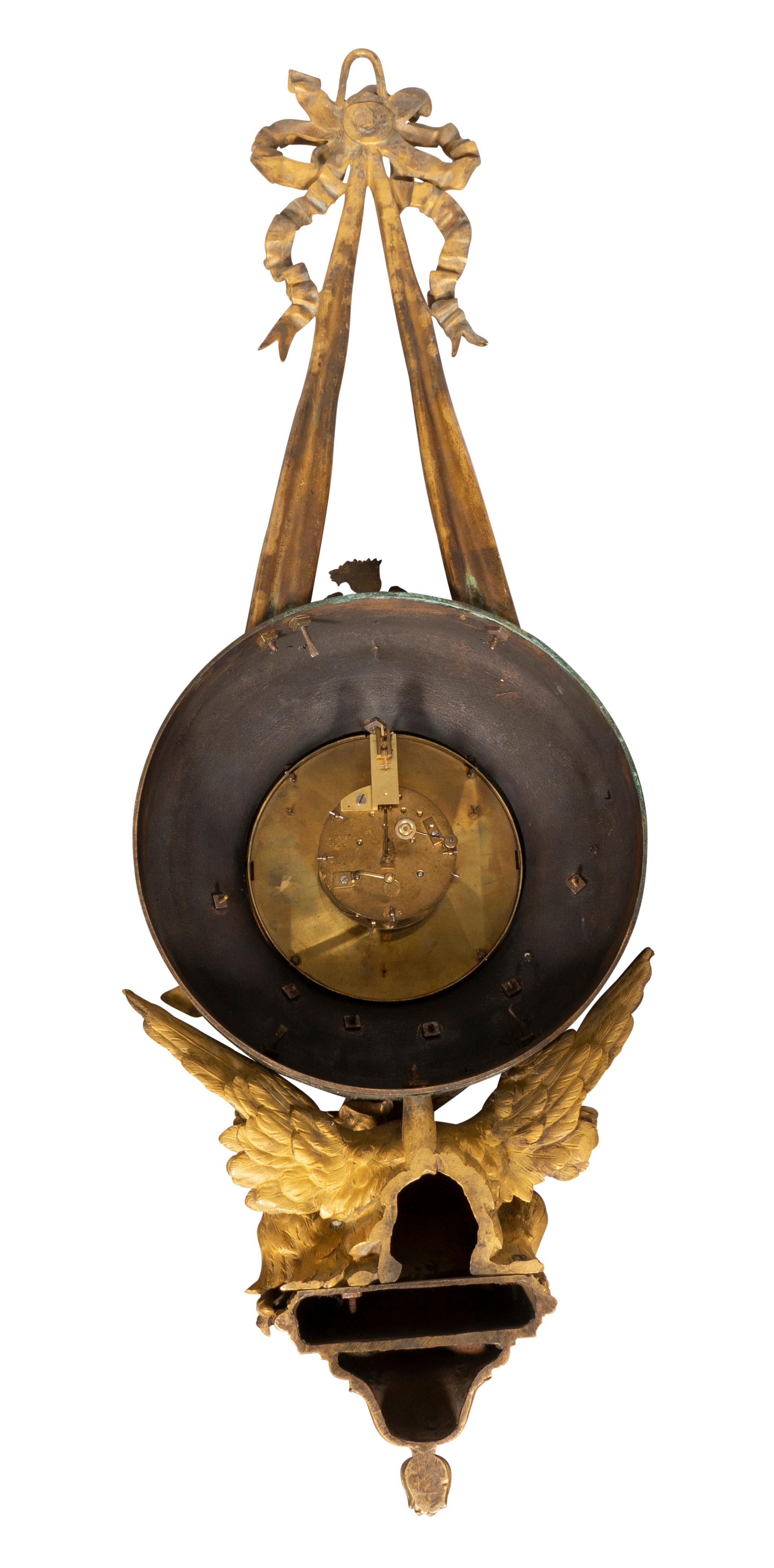 Empire Bronze and Ormolu Cartel Clock by Bailly, Paris For Sale 2