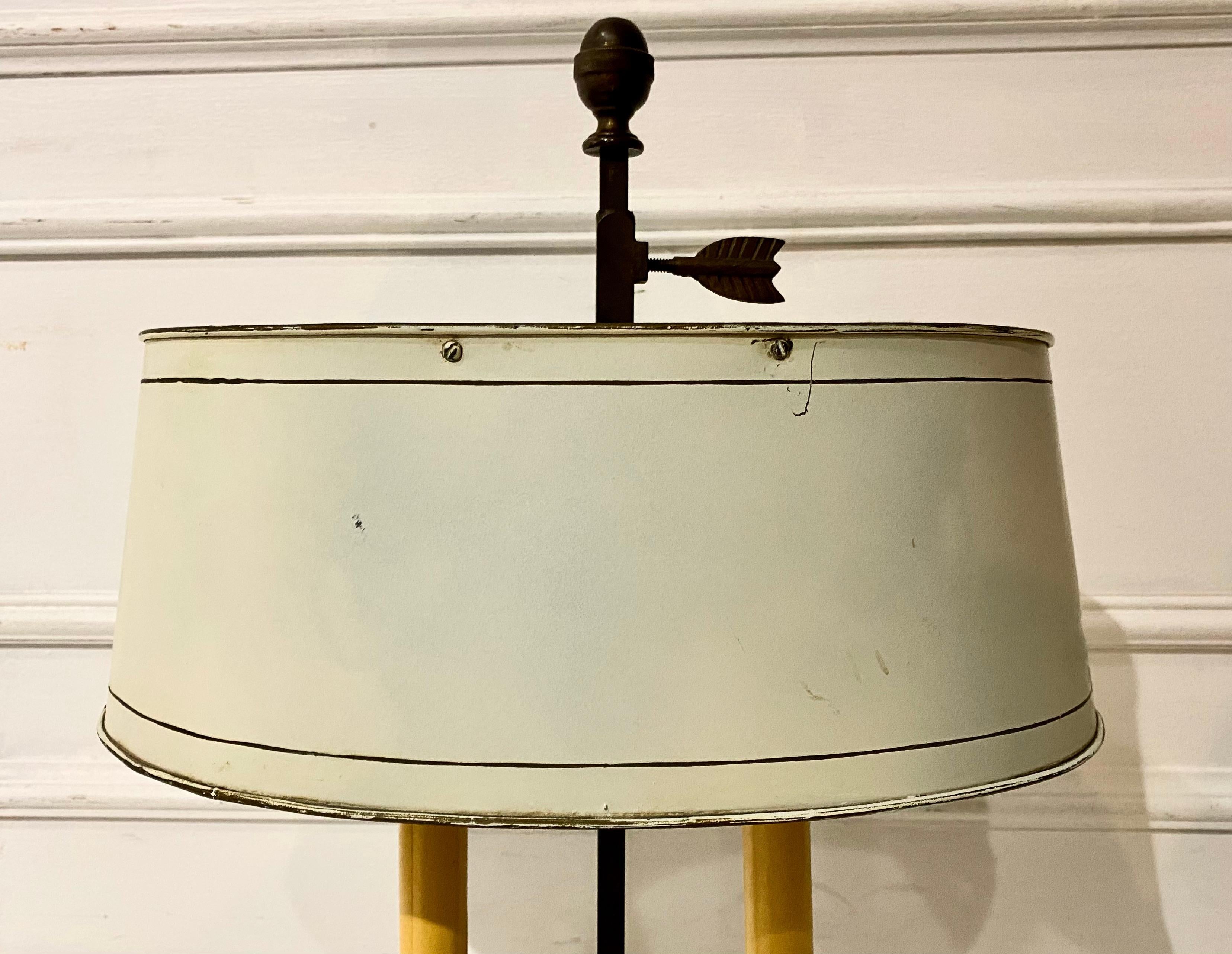 Empire Bronze Bouillotte Lamp, Off-White Tôle Shade 3
