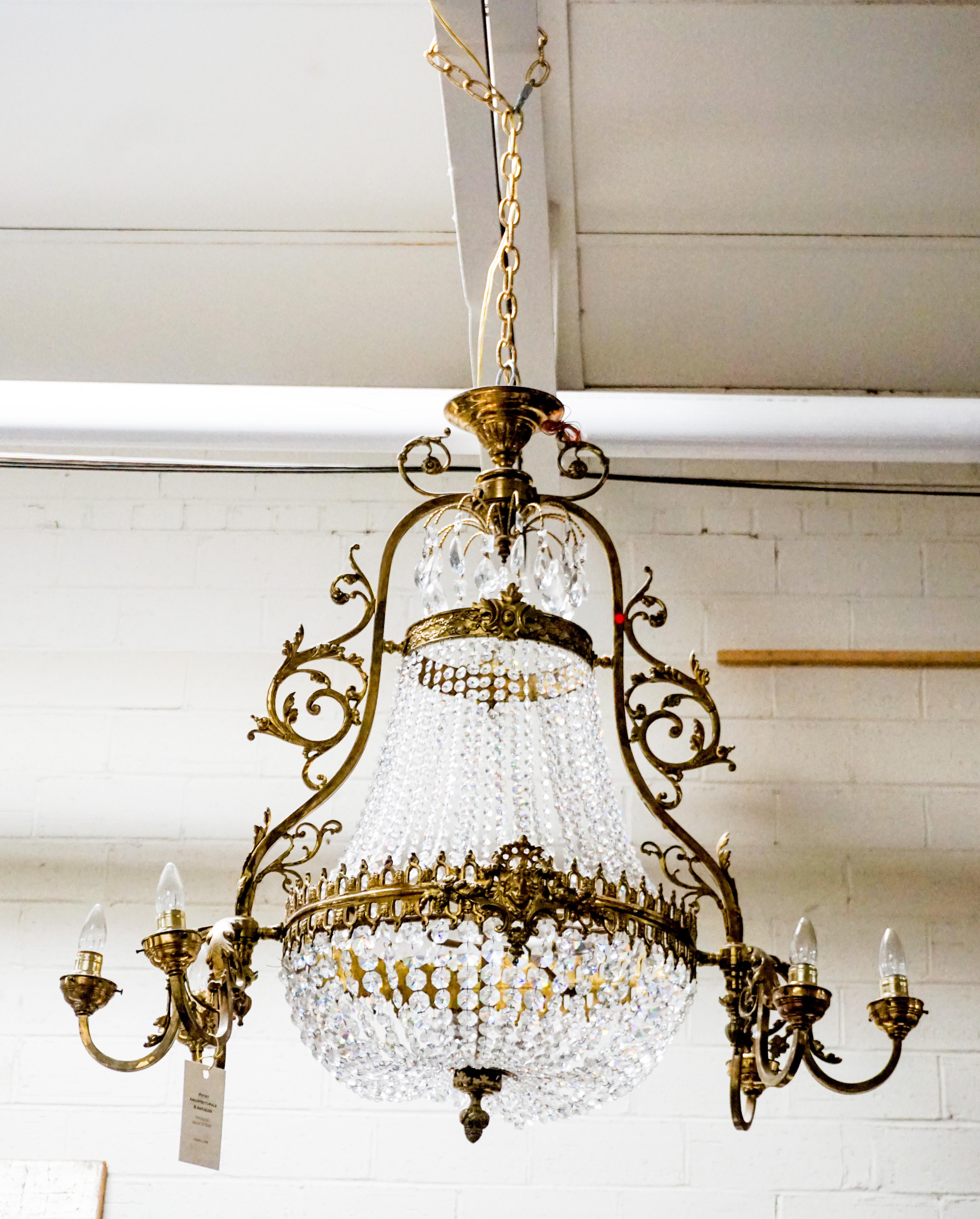 Antique bronze Empire chandelier. 

Origin: France, circa 1880

Measurements: 39