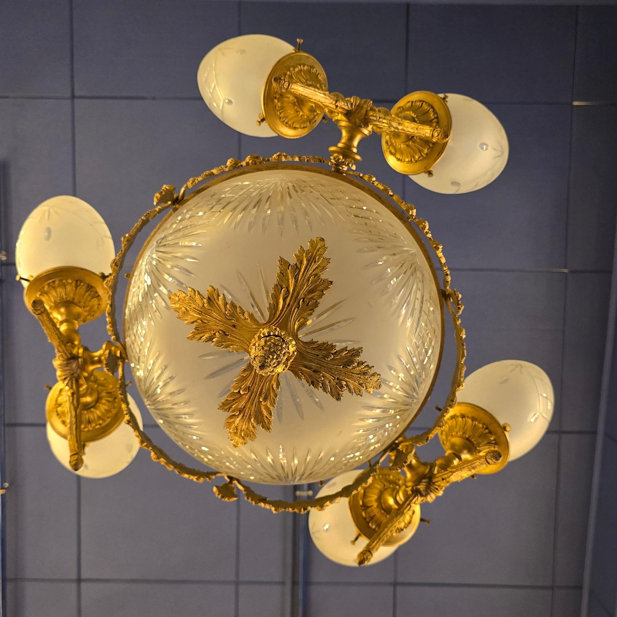 Araña Águila de Cristal Bronce Imperio  Símbolo del Poder y de los Estados Unidos en venta 6