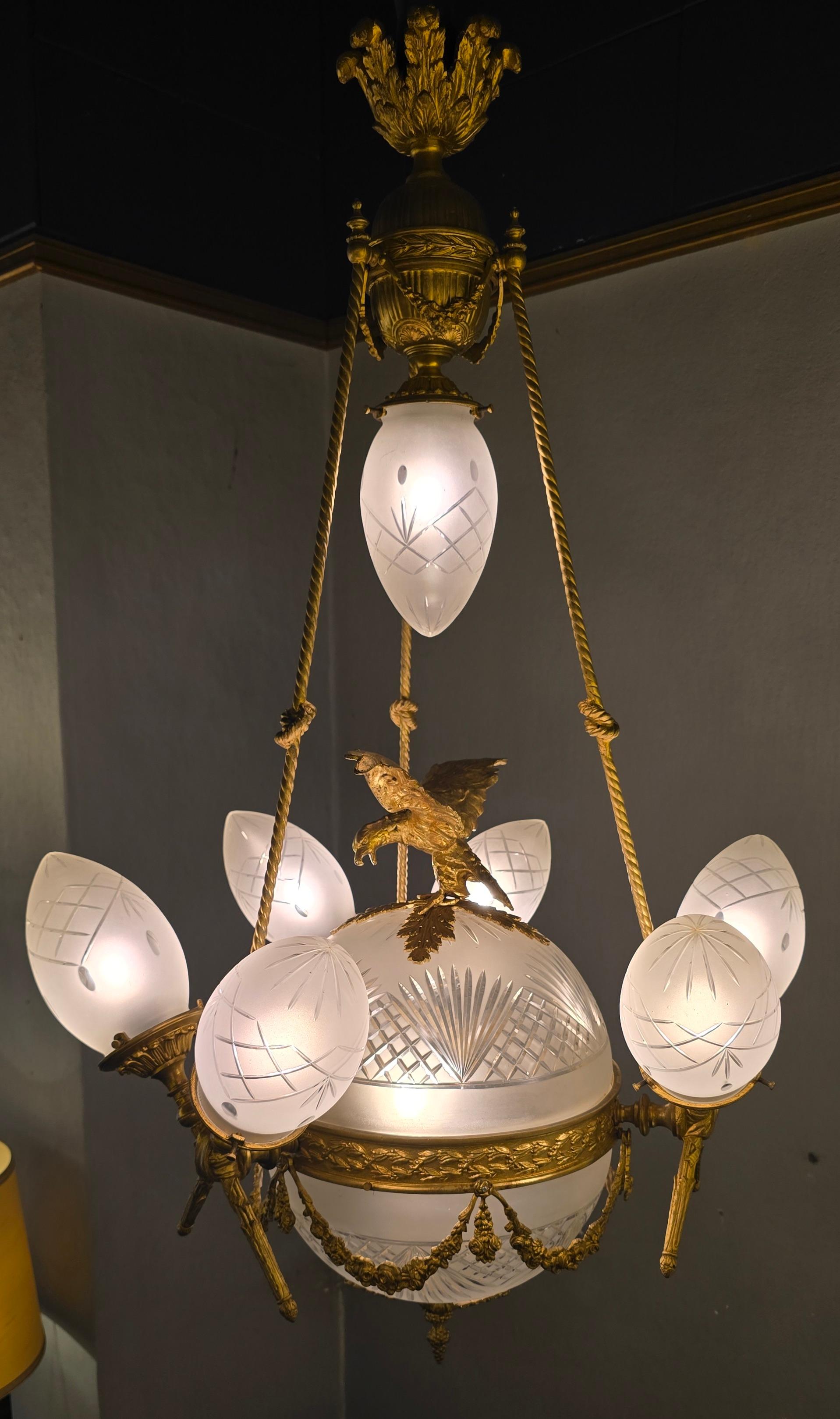 Araña Águila de Cristal Bronce Imperio  Símbolo del Poder y de los Estados Unidos en Bueno estado para la venta en Antwerp, BE