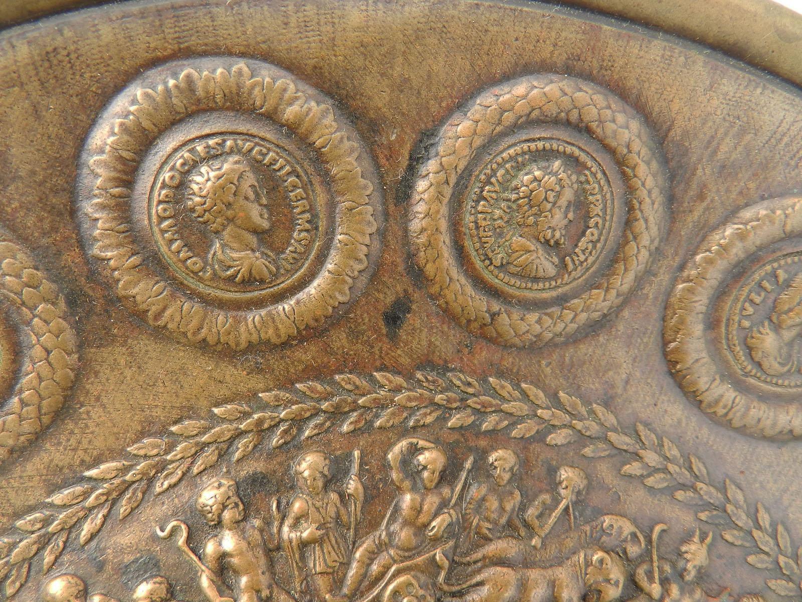 Empire Bronze Inkwell Writing Set 19th Century Greek Mythology Hercules Lion 1