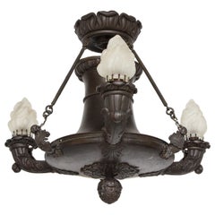 Empire Bronze Three-Light Chandelier