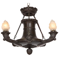 Empire Bronze Three-Light Chandelier