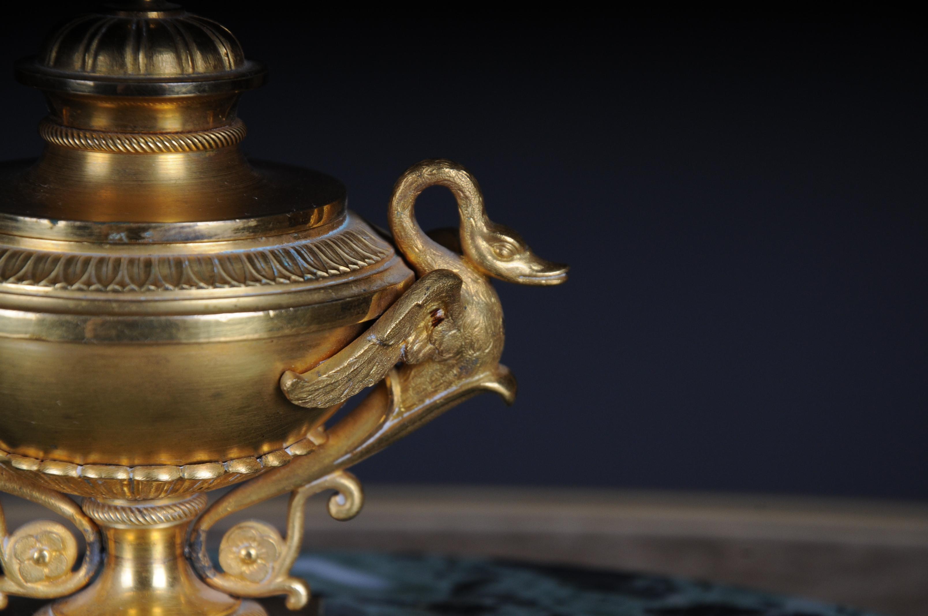 Empire Bronze Writing Set Inkwell 19th Century Fire-Gilt In Good Condition For Sale In Berlin, DE
