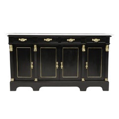 Empire Buffet with Marble Top and original Brass Hardware