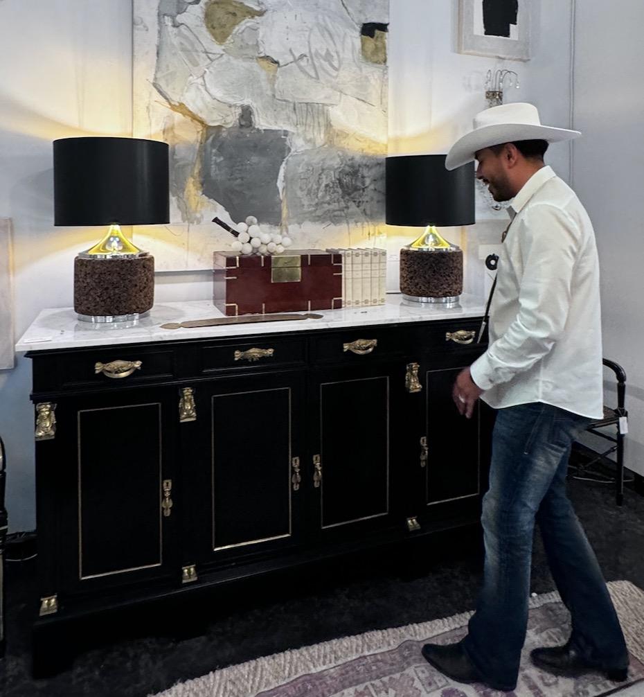 Empire Buffet with Marble Top and original Brass Hardware For Sale 3