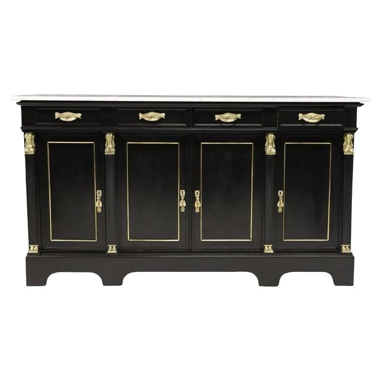 Empire Buffet with Marble Top and original Brass Hardware
