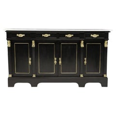 Empire Buffet with Marble Top and original Brass Hardware