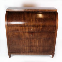 Empire Bureau of Mahogany with Inlaid Wood, 1840s