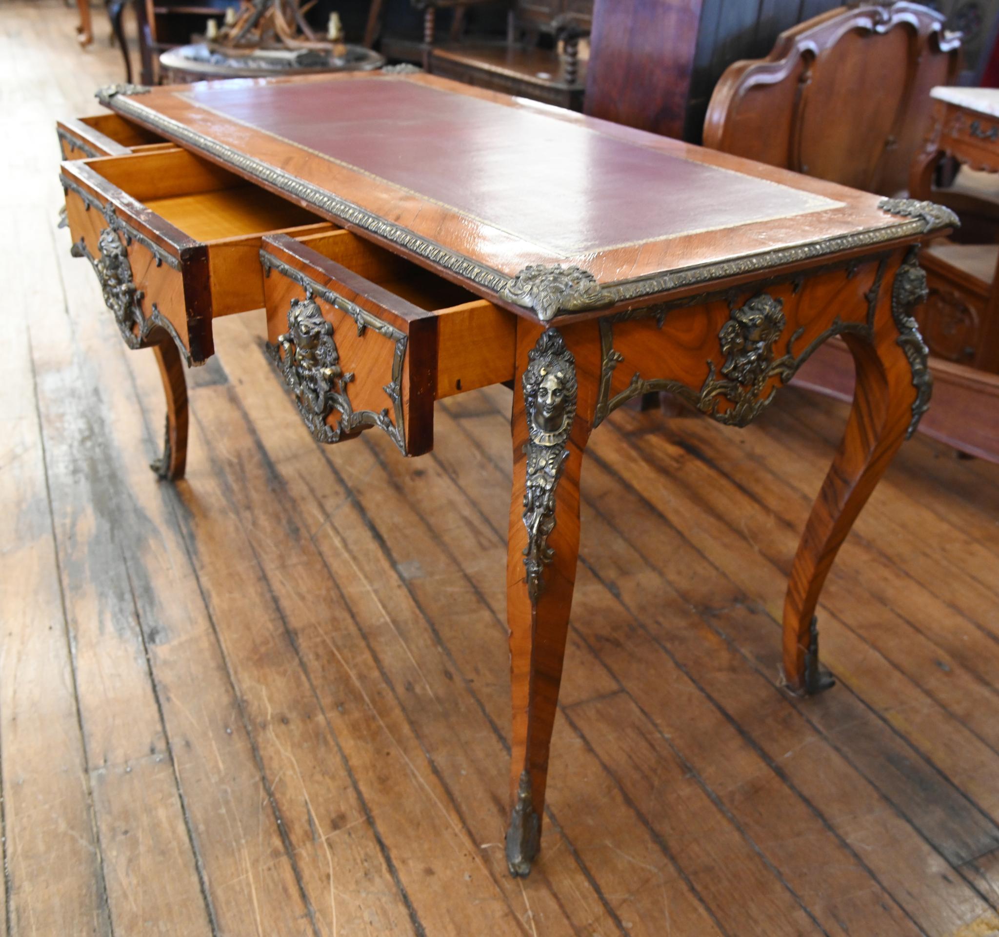 Mid-19th Century Empire Bureau Plat Desk Kingwood Empire 1840 For Sale