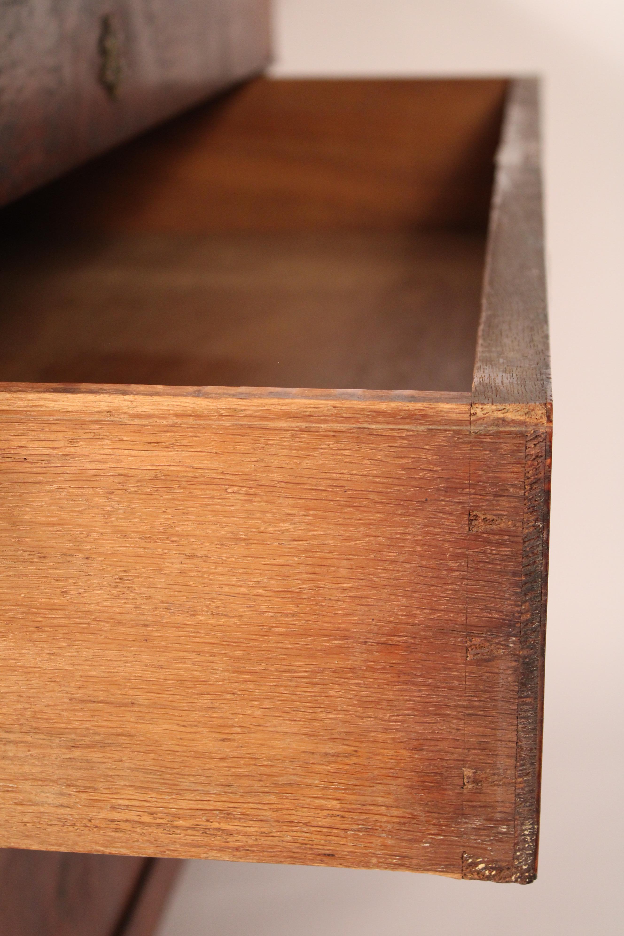 Commode Empire en ronce de noyer avec plateau en marbre en vente 6