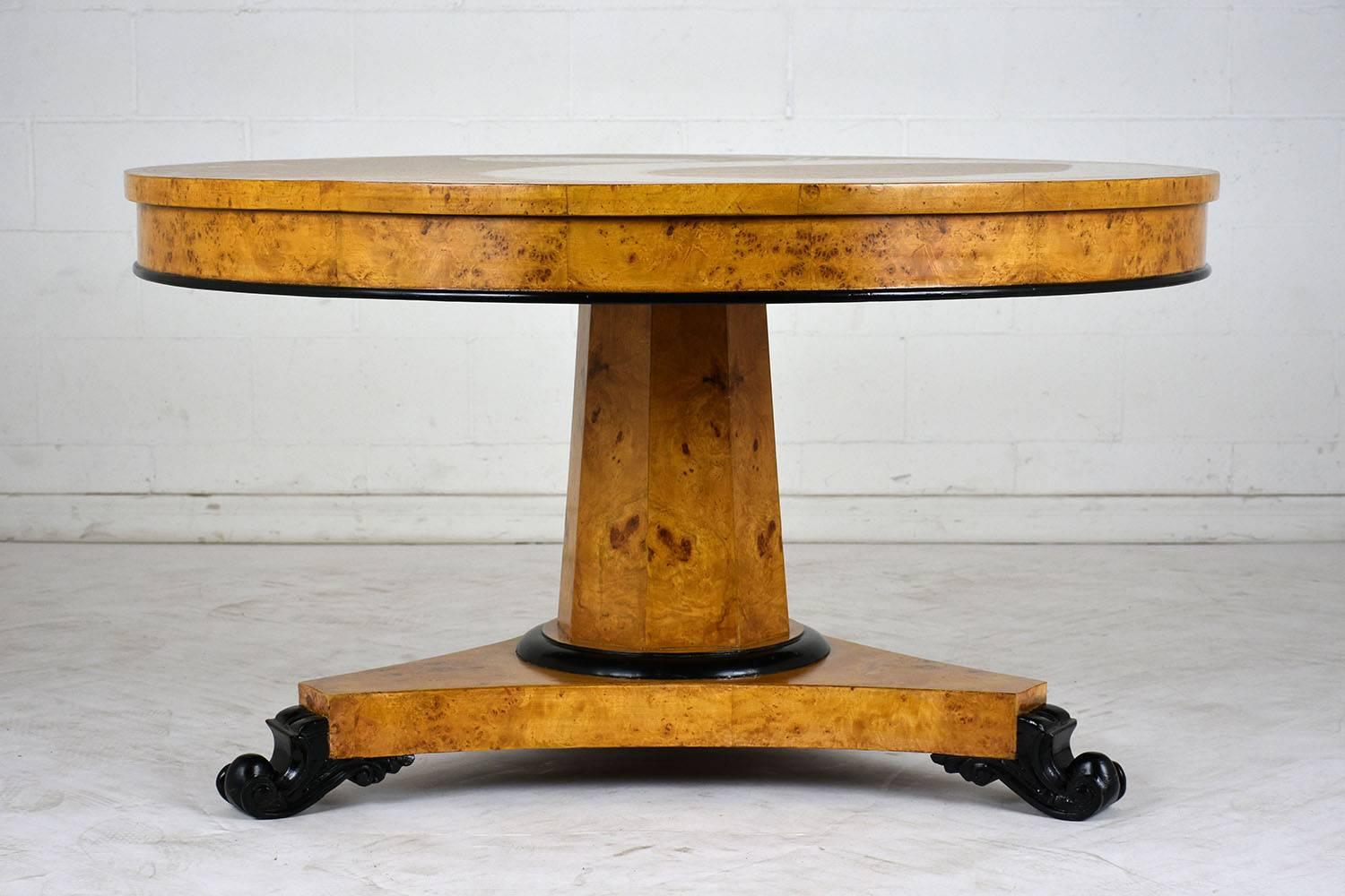 Carved Burled Empire Center Table