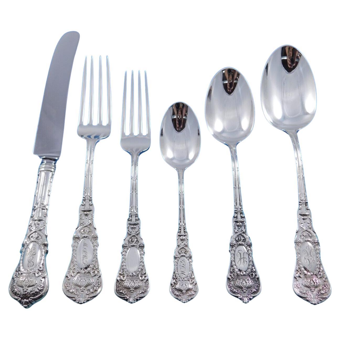 Empire by Durgin Sterling Silver Flatware Set For 8 Service 51 pieces Dinner For Sale