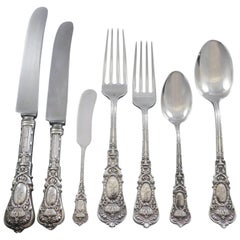 Empire by Durgin Ensemble de couverts en argent sterling pour 8 personnes Service 59 Pcs Dinner Crown