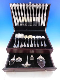 Empire by Whiting Sterling Silver Flatware Set for 12 Service 53 Pieces Dinner