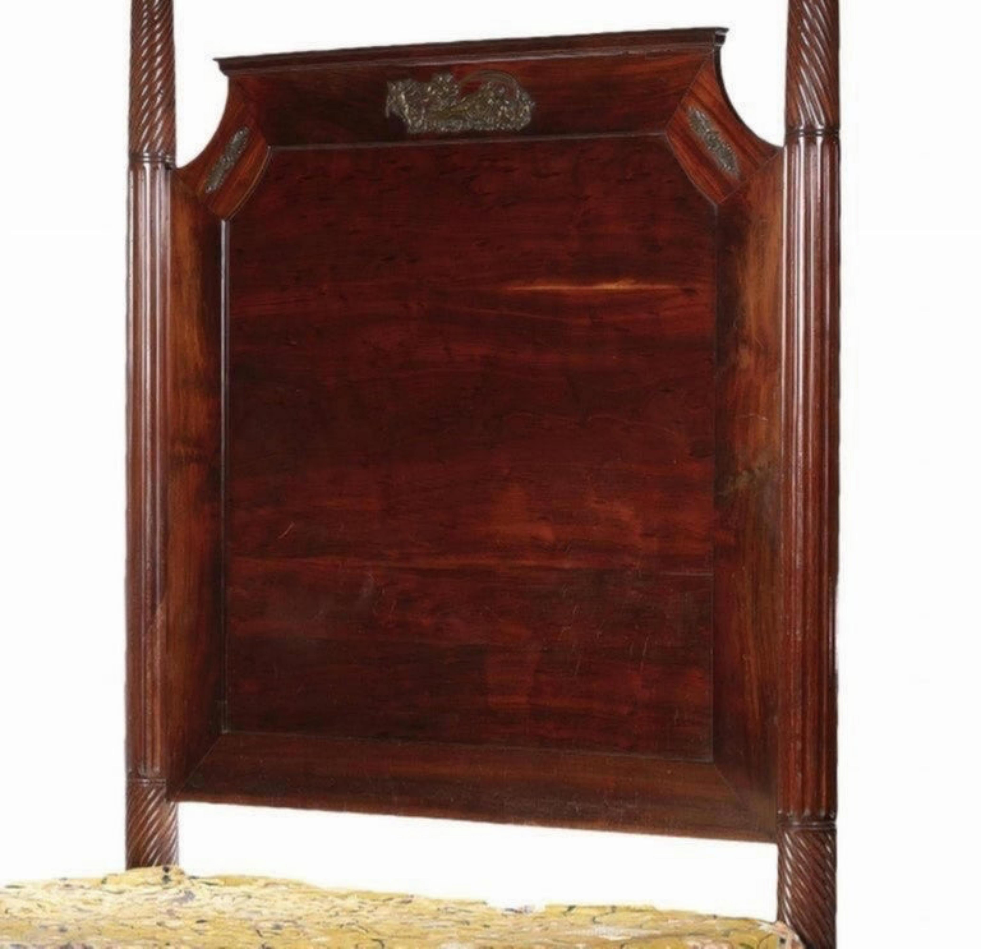 Wood Empire Canopy Bed Napoleon III 19th Century For Sale